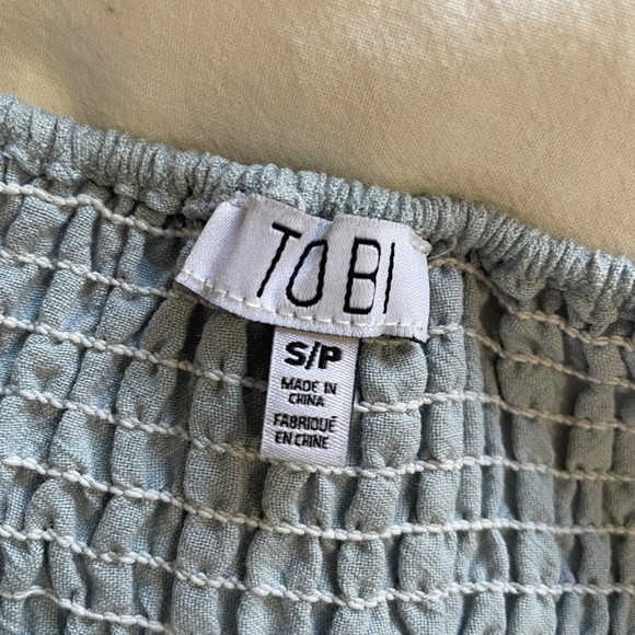 Tobi Word on the Street Light Blue Button Up Mini Dress S - Picture 4 of 4